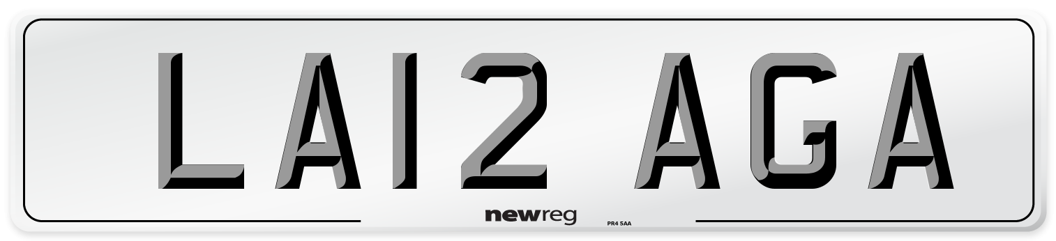 LA12 AGA Number Plate from New Reg